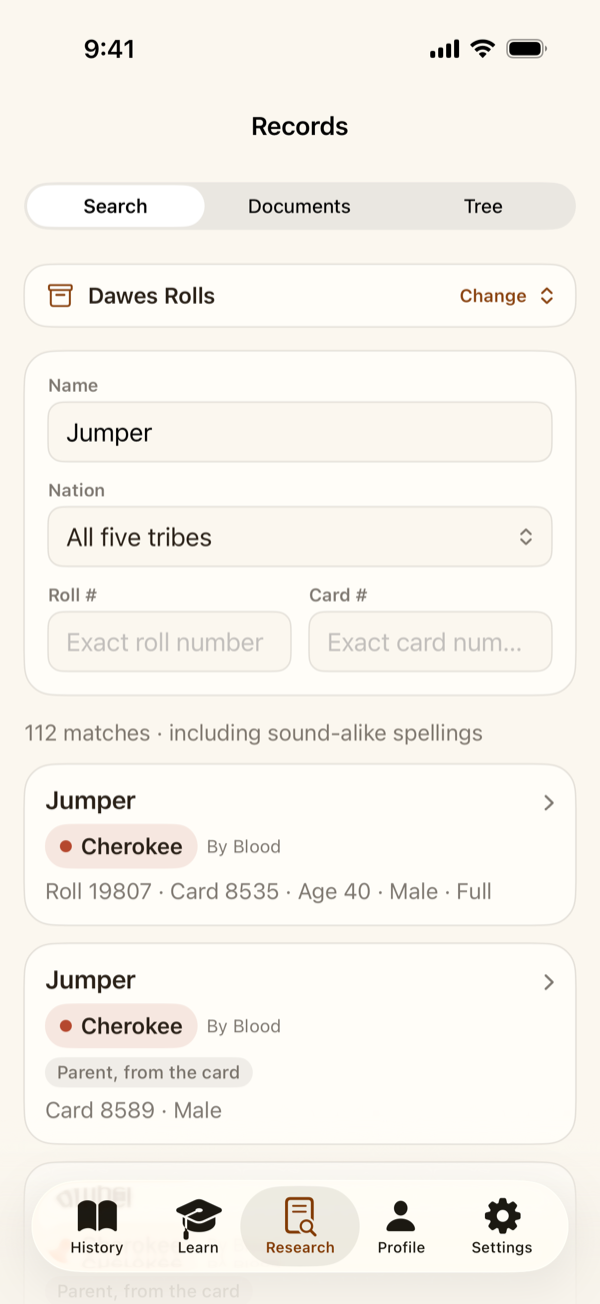 Research › Search with live Dawes Rolls results for the surname Jumper
